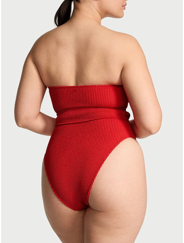 Суцільний Купальник Монокіні Victoria's Secret Swim Crinkle Belted Strapless One-Piece Swimsuit_2