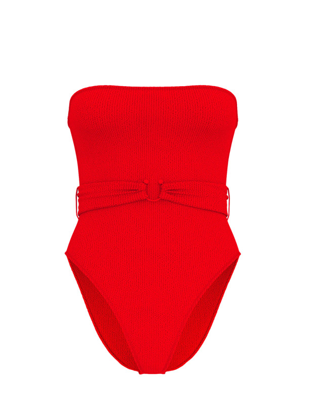 Суцільний Купальник Монокіні Victoria's Secret Swim Crinkle Belted Strapless One-Piece Swimsuit_3