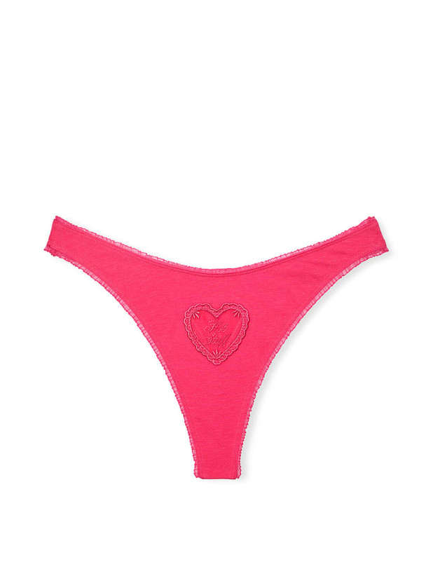Хлопковые Трусики Стринги Victoria's Secret PINK Cotton Thong Panty_3