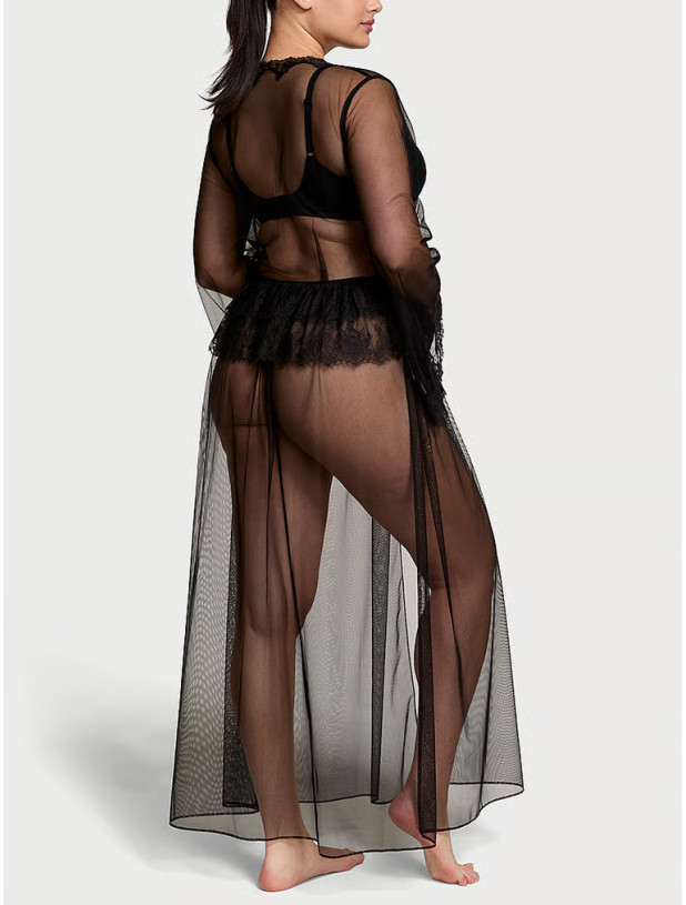 Халат Victoria's Secret Rose Lace & Tulle Corset Long Robe_3