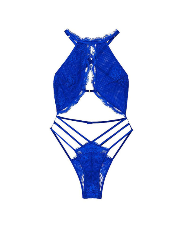 Боді Тедді Victoria's Secret Very Sexy Fishnet Floral High-Neck Teddy_2