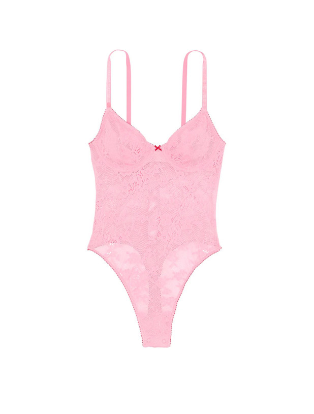 Боді Мереживне Victoria's Secret Tease Lace Demi Bodysuit_3
