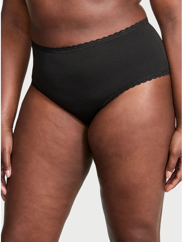 Бавовняні Трусики Чікі Victoria's Secret Lace Waist Cotton Cheeky Panty_2