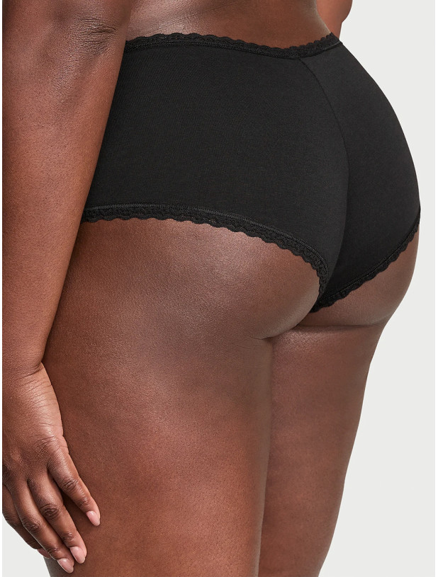 Бавовняні Трусики Чікі Victoria's Secret Lace Waist Cotton Cheeky Panty_3