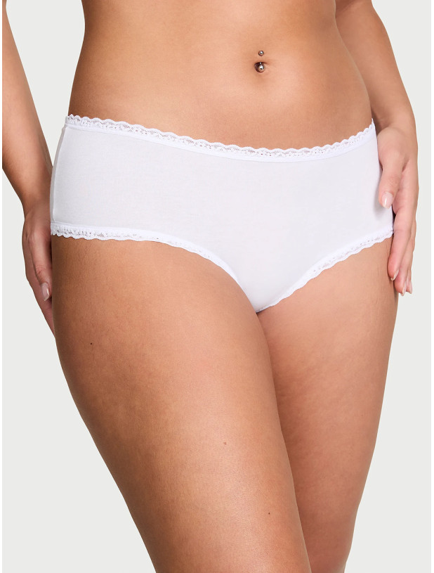 Бавовняні Трусики Чікі Victoria's Secret Lace Waist Cotton Cheeky Panty_2