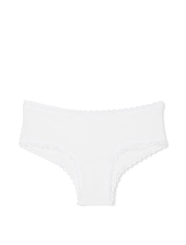 Бавовняні Трусики Чікі Victoria's Secret Lace Waist Cotton Cheeky Panty_3