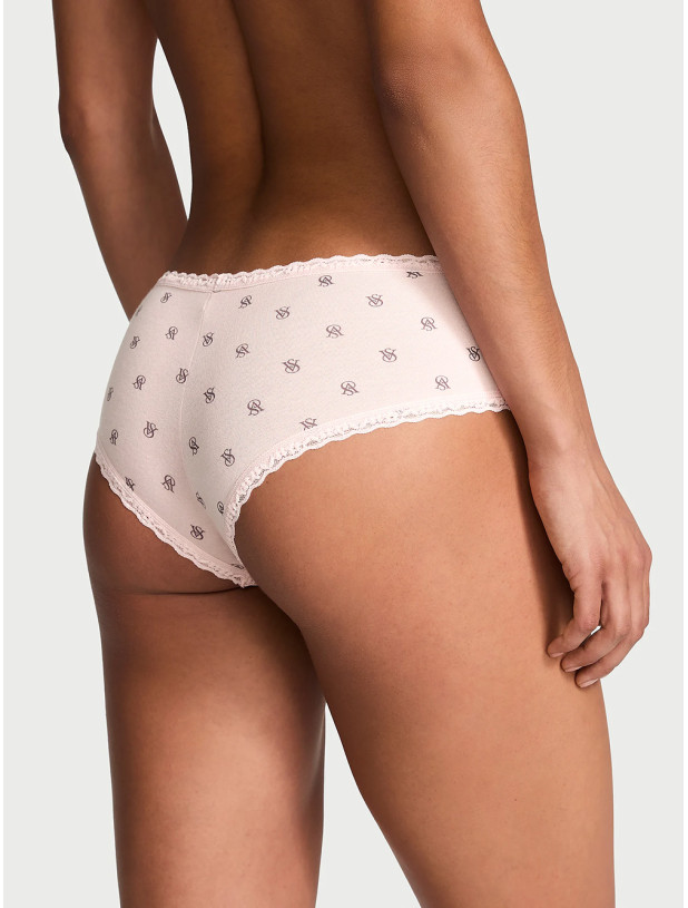 Бавовняні Трусики Чікі Victoria's Secret Lace Waist Cotton Cheeky Panty_2