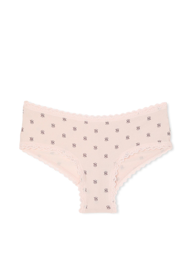 Бавовняні Трусики Чікі Victoria's Secret Lace Waist Cotton Cheeky Panty_3