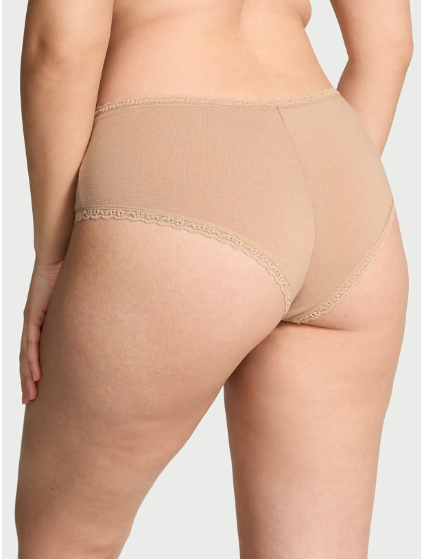 Бавовняні Трусики Чікі Victoria's Secret Lace Waist Cotton Cheeky Panty_3