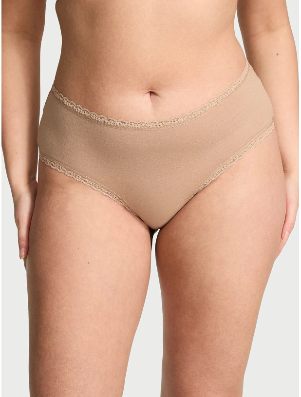Бавовняні Трусики Чікі Victoria's Secret Lace Waist Cotton Cheeky Panty_2