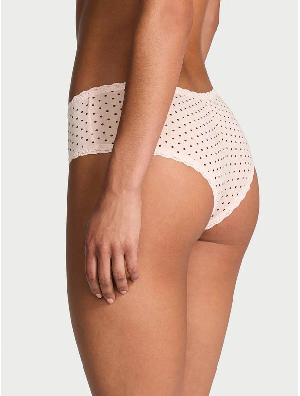 Бавовняні Трусики Чікі Victoria's Secret Lace Waist Cotton Cheeky Panty_2