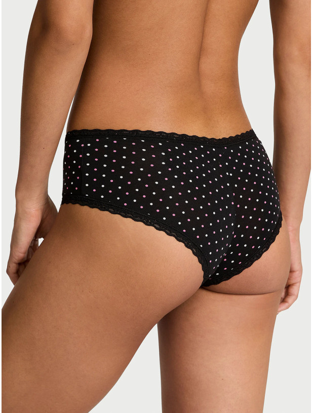 Хлопковые Трусики Чики Victoria's Secret Lace Waist Cotton Cheeky Panty_2