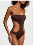 Суцільний Купальник Victoria's Secret з Вирізами Swim VS Archives Strappy Hardware Strapless Monokini One-Piece Swimsuit_1