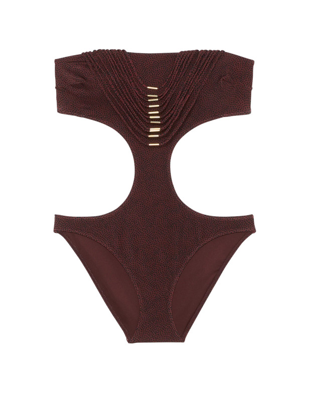Суцільний Купальник Victoria's Secret з Вирізами Swim VS Archives Strappy Hardware Strapless Monokini One-Piece Swimsuit_2