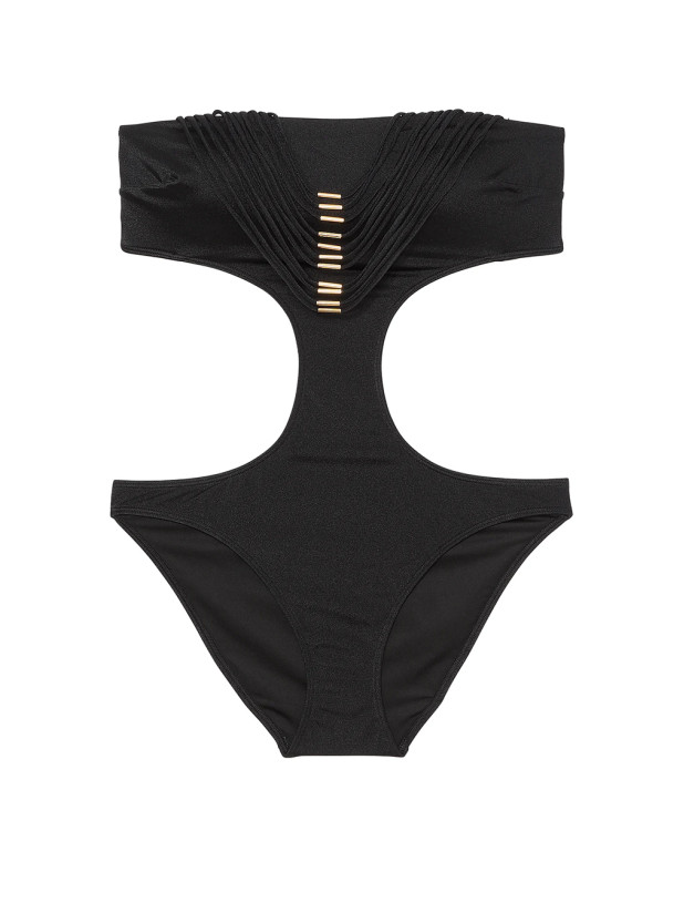 Суцільний Купальник Victoria's Secret з Вирізами Swim VS Archives Strappy Hardware Strapless Monokini One-Piece Swimsuit_4