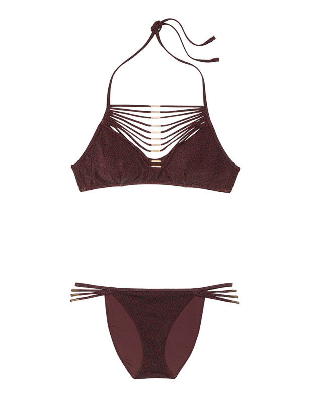 Купальник Бікіні Трикутник Victoria's Secret Swim VS Archives Strappy Hardware Halter Bikini Top & Strappy Hardware String Bikini Bottom_3