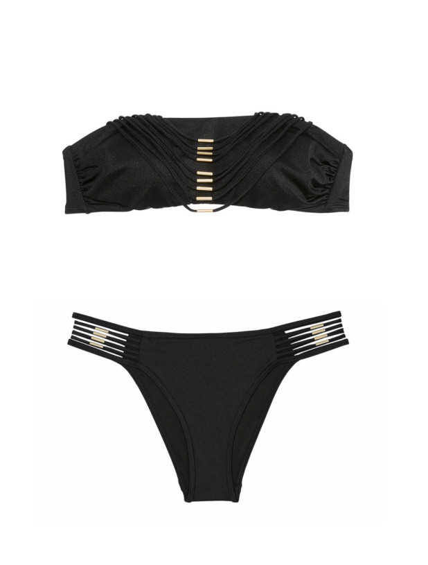 Купальник Бандо Victoria's Secret Swim VS Archives Strappy Hardware Bandeau Bikini Top &  Strappy Hardware Brazilian Bikini Bottom_3