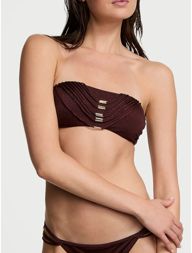 Купальник Бандо Victoria's Secret Swim VS Archives Strappy Hardware Bandeau Bikini Top & Strappy Hardware Brazilian Bikini Bottom_3