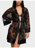 Халат Victoria's Secret  Rose Lace Satin-Trim Short Robe_3