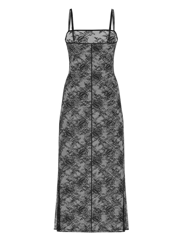 Нічна Сорочка-Сукня Victoria's Secret Rose Lace Shine Strap Long Slip_5