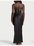 Нічна Сорочка Сукня Victoria's Secret Sheer Rose Satin High-Neck Long Slip_3