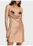 Нічна Сорочка Victoria's Secret Sheer Rose Satin Draped Mini Slip_1