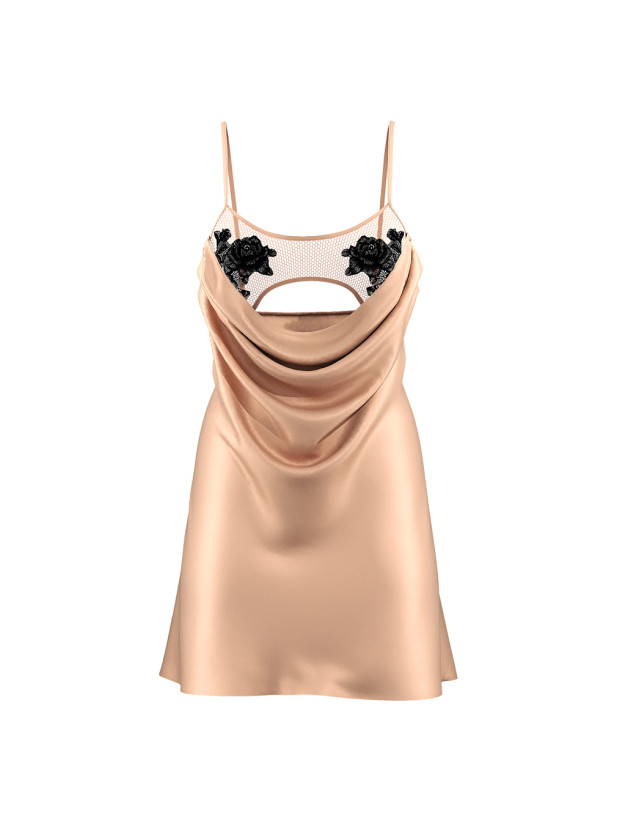 Нічна Сорочка Victoria's Secret Sheer Rose Satin Draped Mini Slip_3