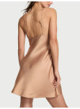 Нічна Сорочка Victoria's Secret Sheer Rose Satin Draped Mini Slip_2