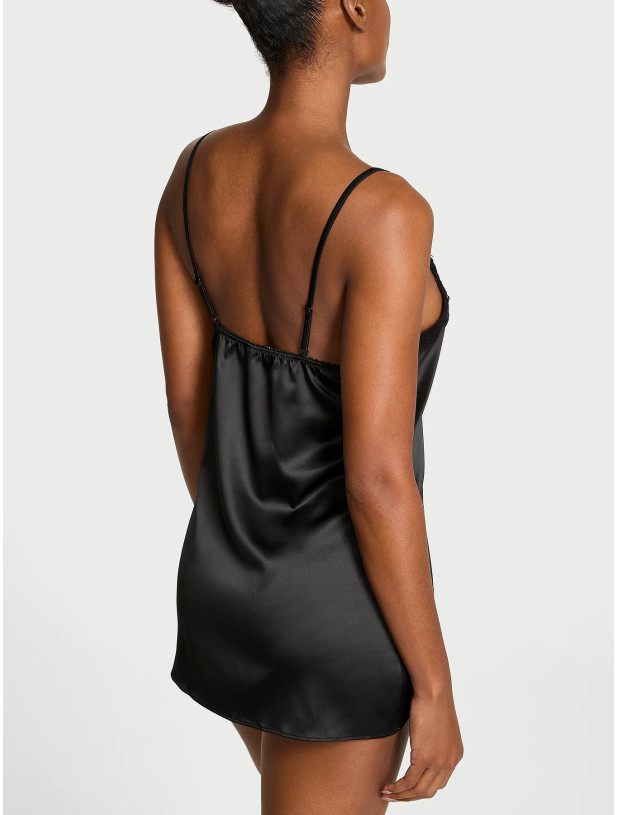 Ночная Рубашка Victoria's Secret Tease Satin Lace-Trim Mini Slip Dress_2