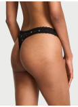 Хлопковые Трусики Стринги Victoria's Secret Lace Trim Cotton Lace-Waist Thong_2