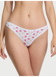 Хлопковые Трусики Стринги Victoria's Secret Lace Trim Cotton Lace-Waist Thong_1