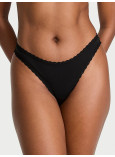 Хлопковые Трусики Стринги Victoria's Secret Lace Trim Cotton Lace-Waist Thong_1