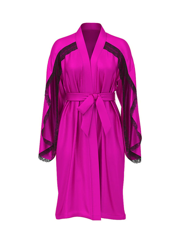 Халат Victoria's Secret Satin Rose Lace-Trim Midi Robe_2