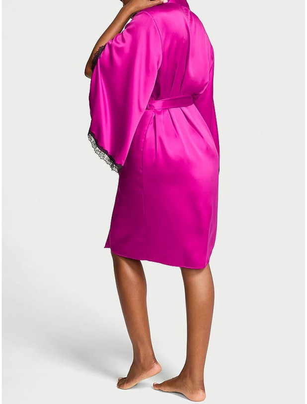 Халат Victoria's Secret Satin Rose Lace-Trim Midi Robe_3