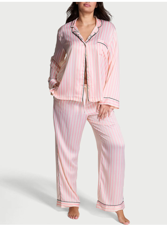 Піжама Сатинова Victoria's Secret Signature Satin Long Pajama Set