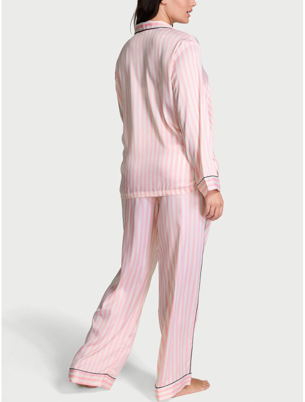 Піжама Сатинова Victoria's Secret Signature Satin Long Pajama Set_2