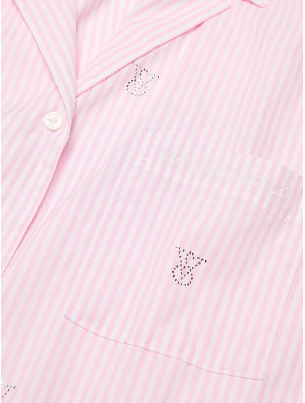 Бавовняна Піжама Victoria's Secret Cotton Shine Oversized Long Pajama Set_3