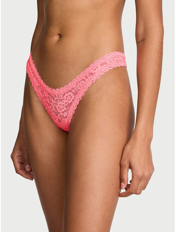 Трусики Стрінги Мереживні Victoria's Secret The Lacie Lace Ultra-Mini Scoop Thong Panty_2