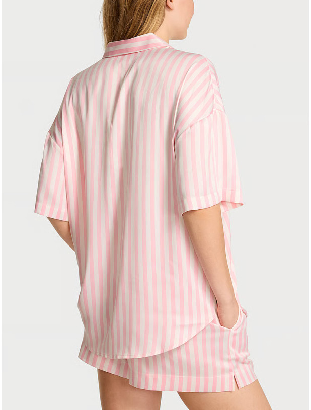Піжама з Шортами Victoria's Secret Glazed  Satin Oversized Short Pajama Set_2