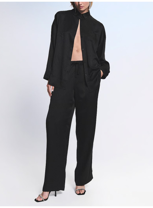 Піжама Сатинова Victoria's Secret Signature Satin Oversized Long Pajama Set