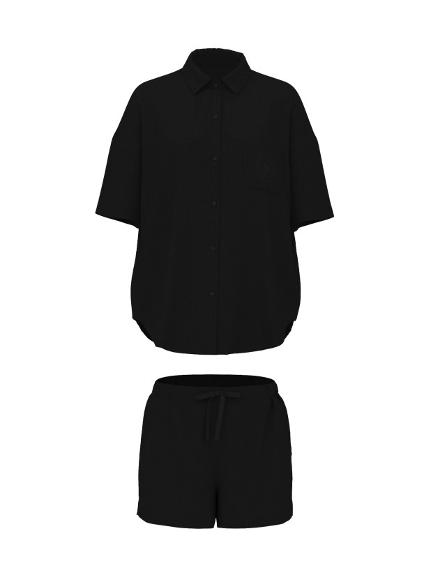 Піжама з Шортами Victoria's Secret Signature Satin Oversized Short Pajama Set_3