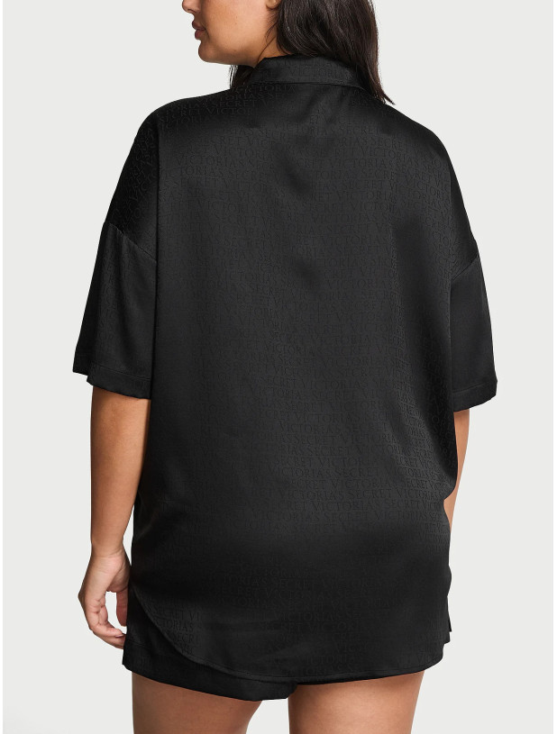 Піжама з Шортами Victoria's Secret Signature Satin Oversized Short Pajama Set_2