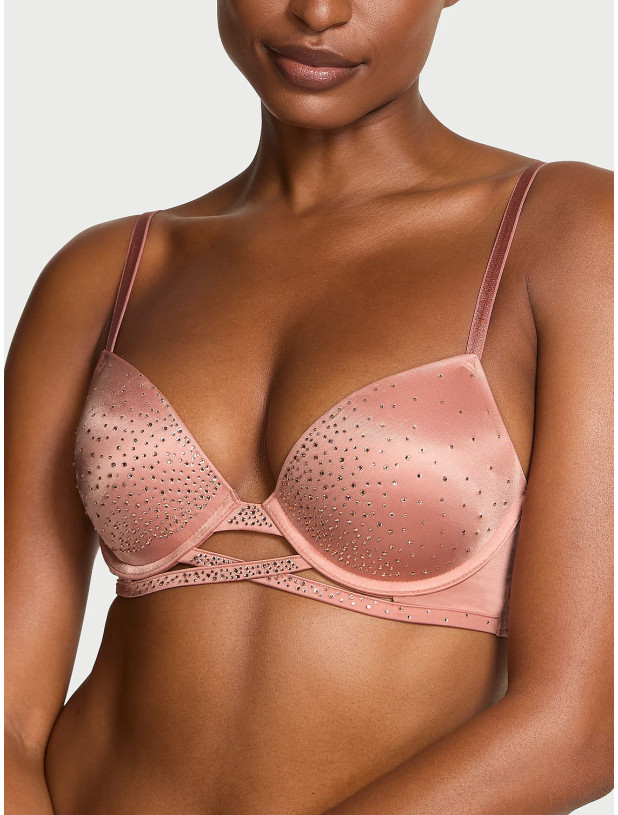Комплект Білизни зі Стразами Victoria's Secret Very Sexy Sparkle Crystal Shine Cradle Push-Up Bra & Shine Strappy Thong Panty_2