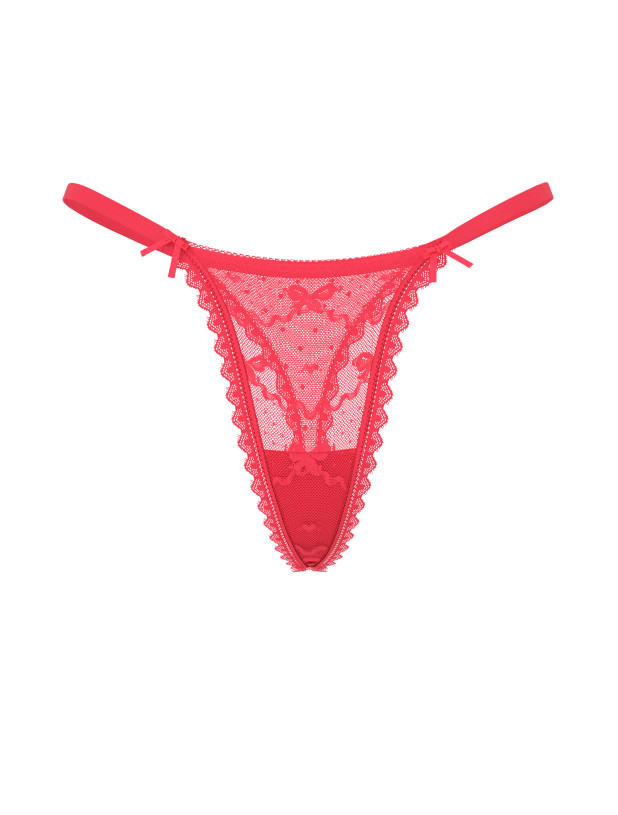 Трусики Стрінги Мереживні Victoria's Secret The Lacie Bow Lace Mesh String Thong Panty_3