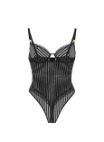 Боді Мереживне Victoria's Secret Tease Sheer Stripe Lace-Trim Cupped Bodysuit_3