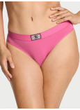 Хлопковые Трусики Стринги Victoria's Secret Logo Cotton Shine Patch Thong Panty_1