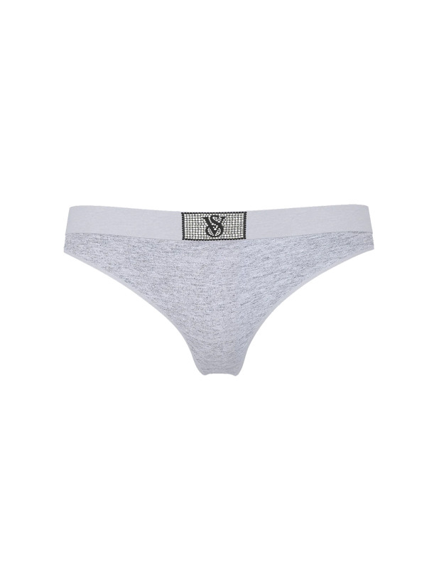 Бавовняні Трусики Стрінги Victoria's Secret Logo Cotton Shine Patch Thong Panty_3