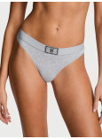 Бавовняні Трусики Стрінги Victoria's Secret Logo Cotton Shine Patch Thong Panty_1
