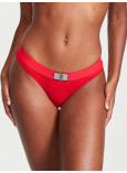 Бавовняні Трусики Стрінги Victoria's Secret Logo Cotton Shine Patch Thong Panty_1