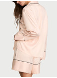 Піжама з Шортами Victoria's Secret Signature Satin Long-Sleeve Short Pajama Set_2